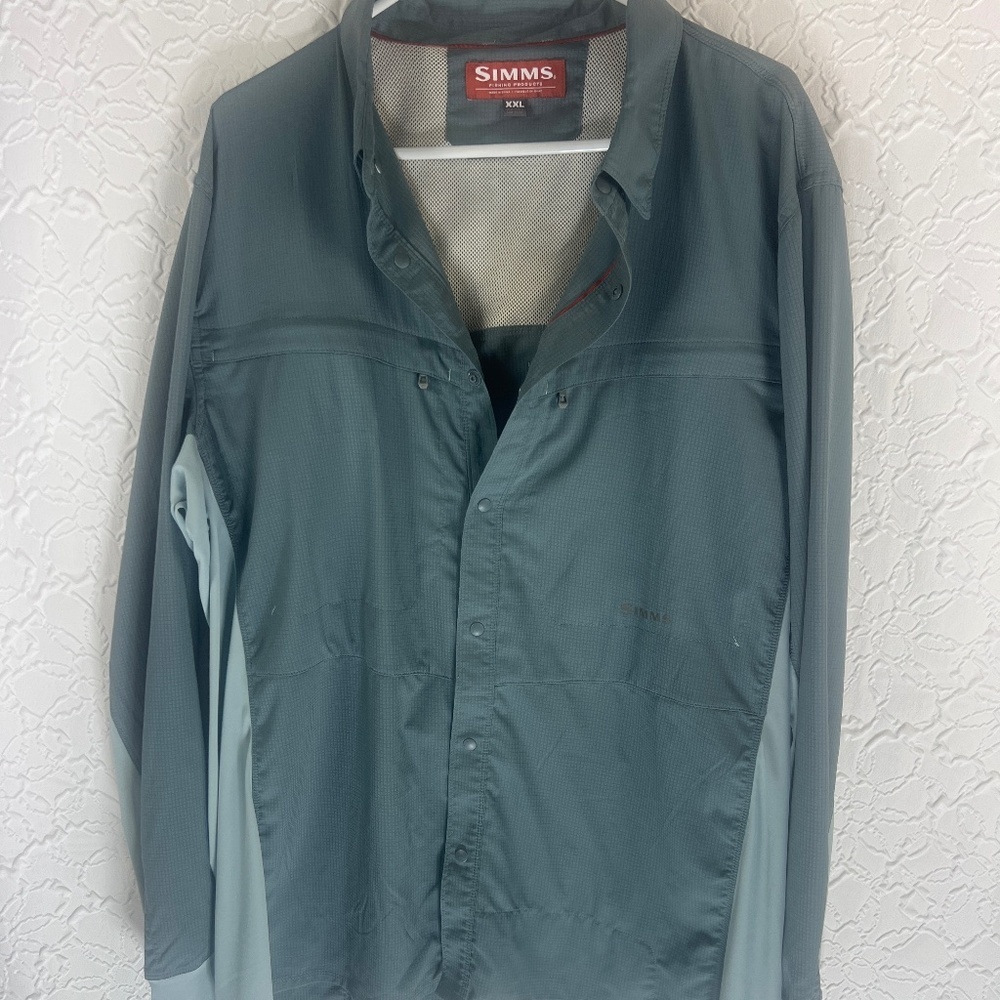Simms Guide Series Mens Fishing Button‎ Up Shirt Outdoor Gorpcorp